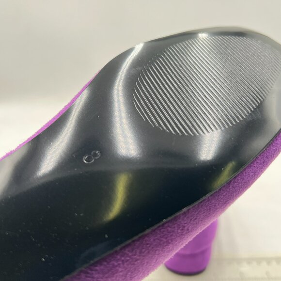 YDN Purple Block Low Heel Loafers Square Toe Tassel Fringed Pump Slip On Shoe - Picture 6 of 8